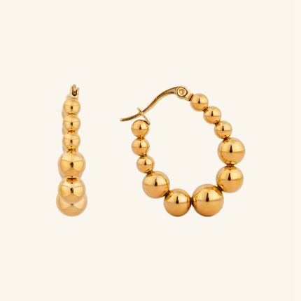 Reliable Quality Wholesale 18K Gold Plating Beaded Hoop Earrings for Women Accessories Earrings