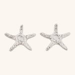 Factory Wholesale Trendy Jewelry Stylish Starfish Shape Brass Stud Earrings for Women Gift
