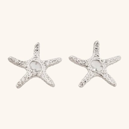 Factory Wholesale Trendy Jewelry Stylish Starfish Shape Brass Stud Earrings for Women Gift