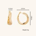 Fashionable Iconic Design 18K Gold Plated Irregular Round Shape Brass Hoop Earrings For Women - Image 6