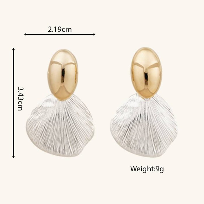 Factory Pricing wholesale Iconic Design Jewelry Fashionable Temperament Dual Plated Shell Shape Brass Stud Earrings for Women - Image 6