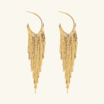 Factory Wholesale Earrings 18K Gold Plated Brass Dangle Tassel Earrings for Women Jewelry