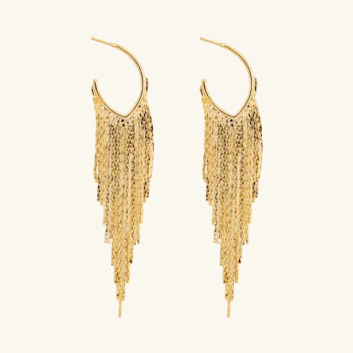 Factory Wholesale Earrings 18K Gold Plated Brass Dangle Tassel Earrings for Women Jewelry - Image 1