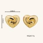 Hypoallergenic earring girls gift waterproof Zinc Alloy earrings jewelry heart shaped oversize stud earrings for party - Image 2