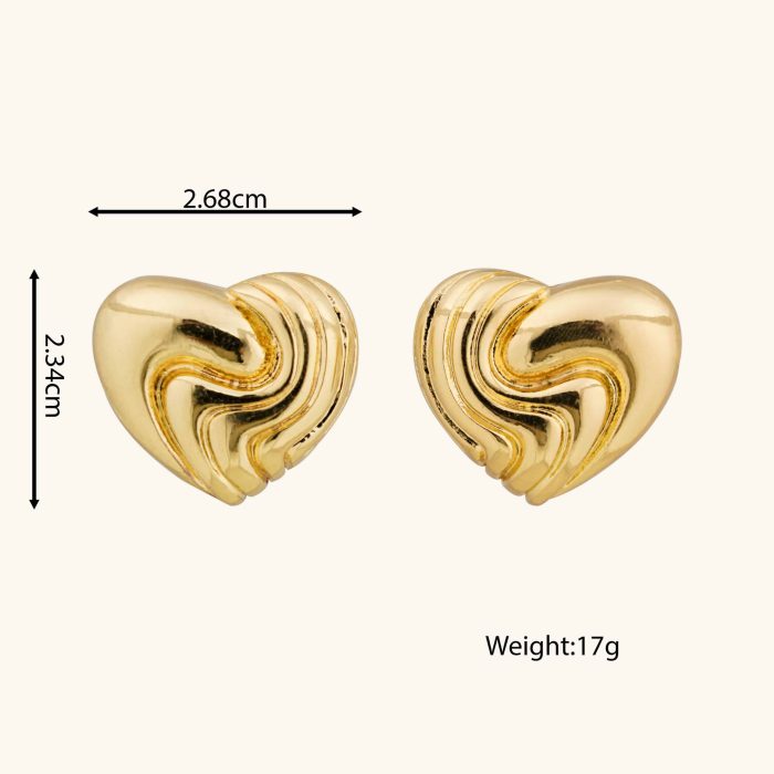 Hypoallergenic earring girls gift waterproof Zinc Alloy earrings jewelry heart shaped oversize stud earrings for party - Image 2