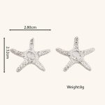 Factory Wholesale Trendy Jewelry Stylish Starfish Shape Brass Stud Earrings for Women Gift - Image 6