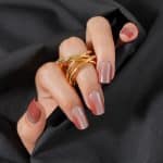 Factory Wholesale 18K Gold Plated Twisted Adjustable Chunky Textured Fashion Rings for Women's Stylish Jewelry - Image 3