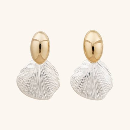 Factory Pricing wholesale Iconic Design Jewelry Fashionable Temperament Dual Plated Shell Shape Brass Stud Earrings for Women