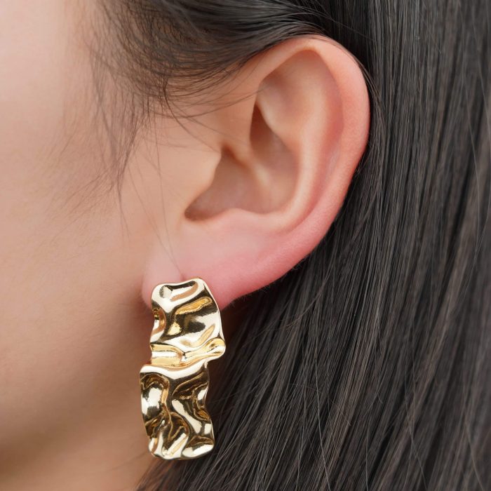 Irregular Square Stud Earrings For Women Tarnish Free Jewelry aretes y accesori por mayor - Image 4