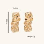 Irregular Square Stud Earrings For Women Tarnish Free Jewelry aretes y accesori por mayor - Image 2
