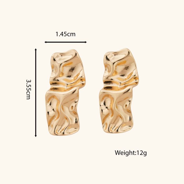 Irregular Square Stud Earrings For Women Tarnish Free Jewelry aretes y accesori por mayor - Image 2