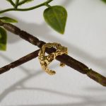 Wholesale Bulk Fashion Jewelry Chunky Hammered Textured 18K Gold Plated Brass Irregular Heart Shape Adjustable Rings - Image 5