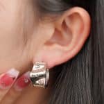 Brass studs Design temperament Irregularly textured stud earrings For Women Valentine's day and Mother's Day Gift - Image 5