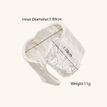 Women's Statement Jewelry Vintage Chunky Hammered Textured Silver Plated Brass Open Adjustable Ring - Image 6