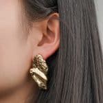 2024 New Arrival Fashion Jewelry retro vintage high-end earrings for women's fashionable irregular 18k real gold brass earrings - Image 4