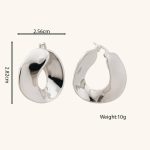2024 New Minimalist Design Chunky Twisted Palladium Plated Brass Hoop Earrings for Ladies Jewelry - Image 6