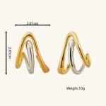 Hot Sale Dual Plated Colors Fashion Jewelry Minimalist Claw Shape Brass Based Stud Earrings for Women - Image 5