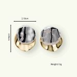 Wholesale Fashion Accessories Two Layers Clip Earrings Dual Plated Colors Brass Based Women's Stud Earrings - Image 5
