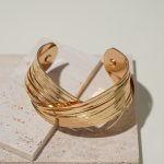 New Designs Widely Used Matte Polished Metal Blank Men Chunky Rounded Women'S Gold Plated Vintage Cuff Bracelet - Image 2