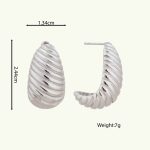 Wholesale Vintage Waterproof Stainless Steel Jewelry Stud Earring For Women's Stripes Jewelry Earrings - Image 6