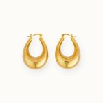 Factory Wholesale Proper Price Stainless Steel 18K Gold Plated Design In Chunky Hoop Earrings For Women