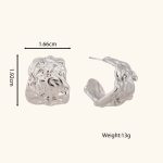 2024 New Arrival Fashion Jewelry Irregular Exaggerated lava C-circle retro earring chunky plated hoop earrings for Women - Image 5