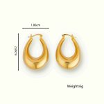 Factory Wholesale Proper Price Stainless Steel 18K Gold Plated Design In Chunky Hoop Earrings For Women - Image 6