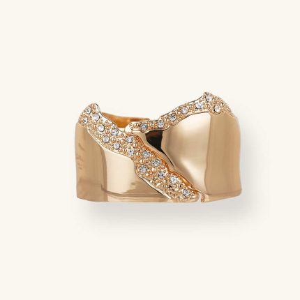 Factory Wholesale Proper Price Stainless Steel Bangle 18K Gold Plated Wide Cuff Bracelet With Stone