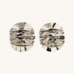 Geometric Stainless Steel Earring Silver Jewelry Earrings Pleated Polished Stud Earrings For Women