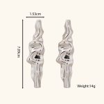 Factory Pricing Wholesale Jewelry Irregular Exaggerated Palladium Plated Brass Stud Earrings for Women Daily Wear - Image 3