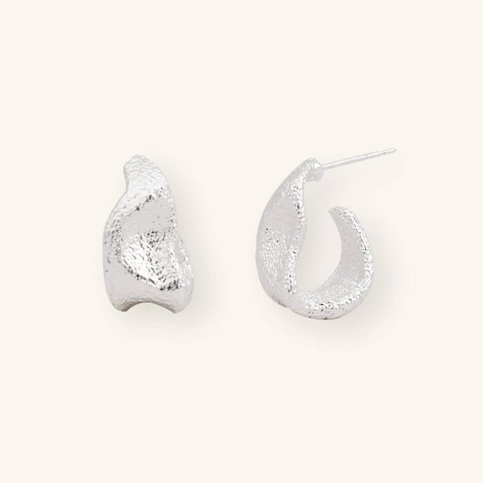 Exquisite Chic Chunky C Shape Earrings Hot Sale Zinc Alloy Brushed Geometric Earrings For Girls - Image 2