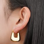 Factory Directly Wholesale Jewelry Small Gold U Shaped Hoop Earrings Waterproof Stainless Steel earrings for Women and Girls - Image 3
