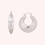 Fashion Jewelry Glossy Chunky U Shape Vintage Brass Hoop Earring in Silver for Women Jewelry