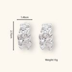 Fashion New Geometric Texture Jewelry Plated Ribbon Silver Color Fashion Charm Unusual Earrings Women - Image 5
