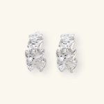 Fashion New Geometric Texture Jewelry Plated Ribbon Silver Color Fashion Charm Unusual Earrings Women