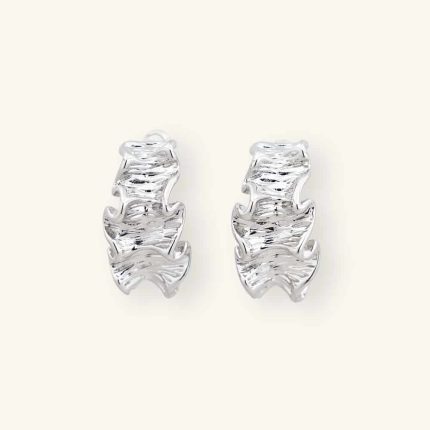 Fashion New Geometric Texture Jewelry Plated Ribbon Silver Color Fashion Charm Unusual Earrings Women