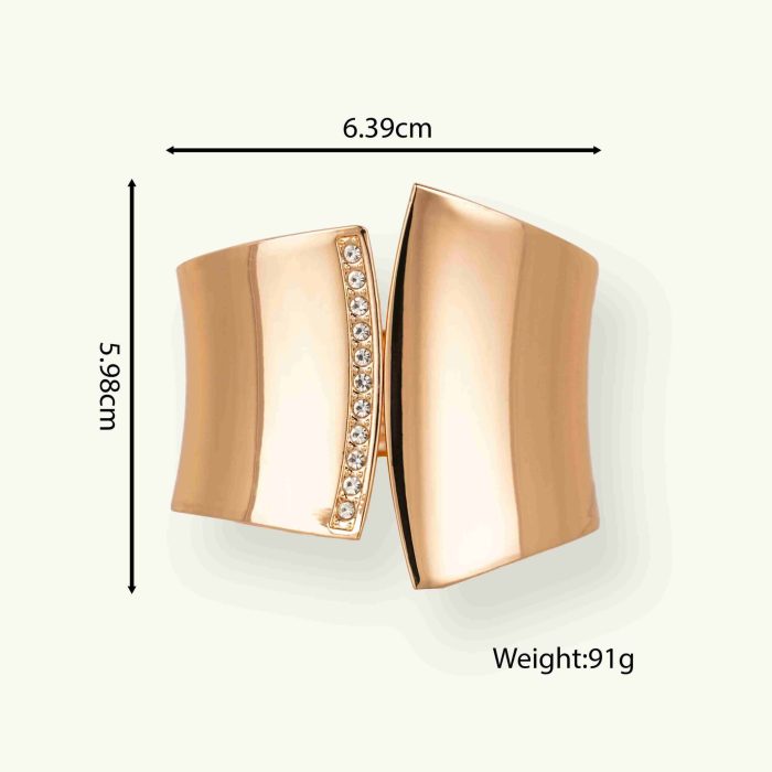 New Arrivals Chunky Asymmetric Women's  Gold Plated Alloy Cuff Bracelet for Women Jewelry - Image 5