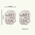 New Arrival IR Plated Silver Color Stylish Flower Jewelry Women's Stud Earrings Wholesale - Image 5