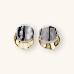 Wholesale Fashion Accessories Two Layers Clip Earrings Dual Plated Colors Brass Based Women's Stud Earrings - Image 2