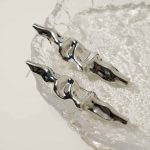 Factory Pricing Wholesale Jewelry Irregular Exaggerated Palladium Plated Brass Stud Earrings for Women Daily Wear - Image 2