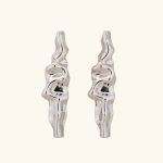 Factory Pricing Wholesale Jewelry Irregular Exaggerated Palladium Plated Brass Stud Earrings for Women Daily Wear