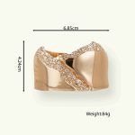 Factory Wholesale Proper Price Stainless Steel Bangle 18K Gold Plated Wide Cuff Bracelet With Stone - Image 6