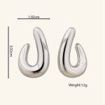 New Arrivals Stylish J Shaped Hypoallergenic Stainless Steel Stud Earrings for Women waterproof jewelry - Image 6