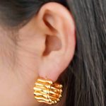 Wholesale High Quality Vintage Inspired 18K Gold Plated Brass Hoop Earrings With Stud for Women Jewelry - Image 4
