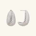 Wholesale Vintage Waterproof Stainless Steel Jewelry Stud Earring For Women's Stripes Jewelry Earrings