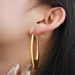 Various Good Quality 18K Gold Plating Large Chunky Round Waterproof Stainless Steel Hoop Earrings for Women - Image 3