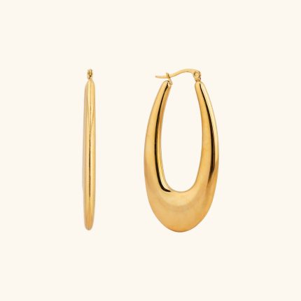 Various Good Quality 18K Gold Plating Large Chunky Round Waterproof Stainless Steel Hoop Earrings for Women