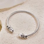 Elegant Silver Crystal Cable Bangle – Shimmering Minimalist Style - Image 5
