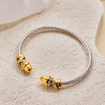 Chic Two-Tone Crystal Cable Bangle – Stylish Sparkle for Every Look - Image 4
