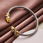 Chic Two-Tone Crystal Cable Bangle – Stylish Sparkle for Every Look - Image 3